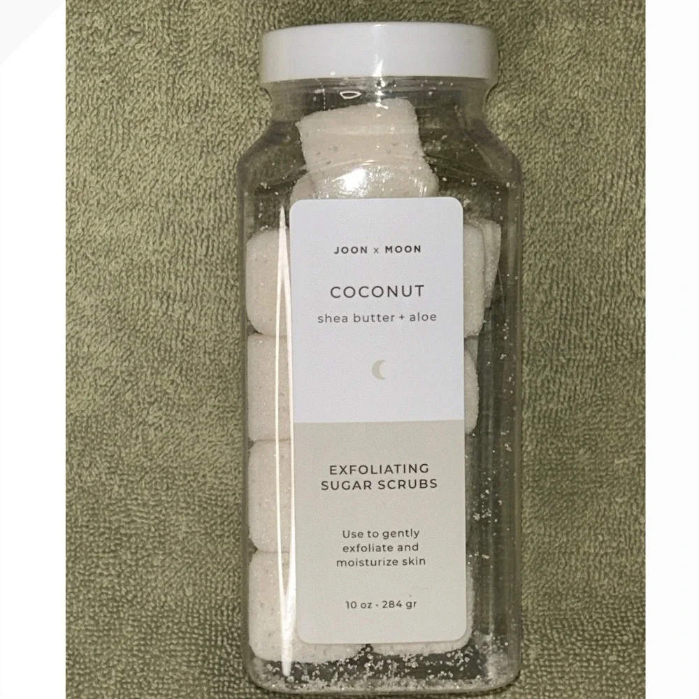 Joon x Moon Coconut Exfoliating Sugar Scrub‎ Cubes Shea Butter Aloe 10oz Jar New